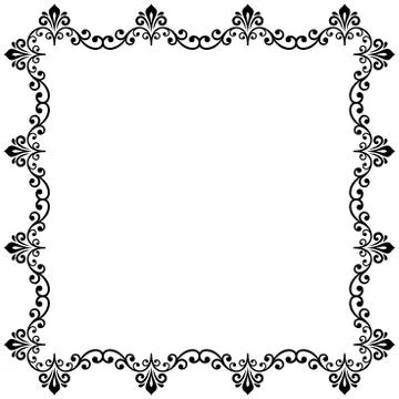 Floral Fine Frame Stock Illustration