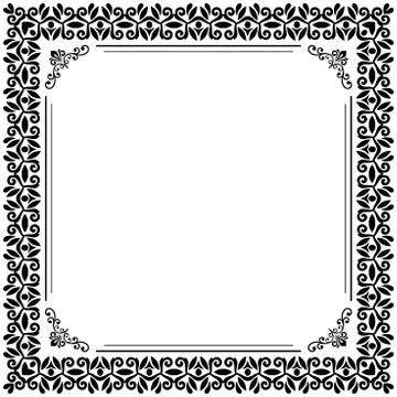 Floral Fine Frame Stock Illustration