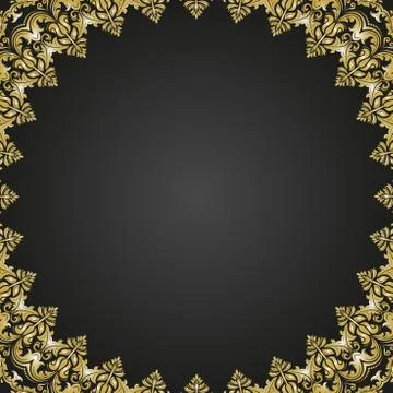 Floral Fine Frame Stock Illustration