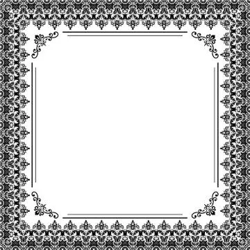Floral Fine Frame Stock Illustration