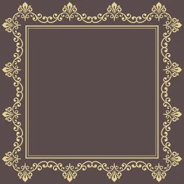 Floral Fine Frame Stock Illustration