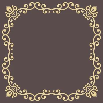 Floral Fine Frame Stock Illustration