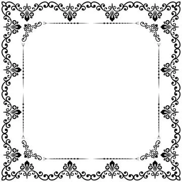 Floral Fine Frame Stock Illustration