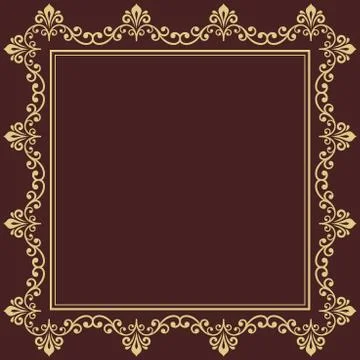 Floral Fine Frame Stock Illustration