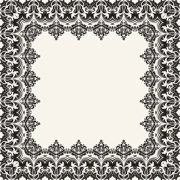 Floral Fine Frame Stock Illustration