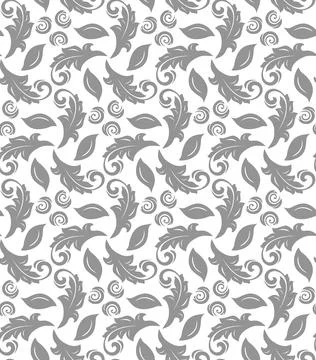 Floral Fine Seamless Silver Pattern Stock Illustration