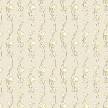 Floral Fine Seamless Vector Pattern Stock Illustration