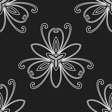 Floral Fine Seamless Vector Pattern Stock Illustration