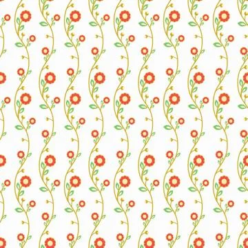 Floral Fine Seamless Vector Pattern Stock Illustration
