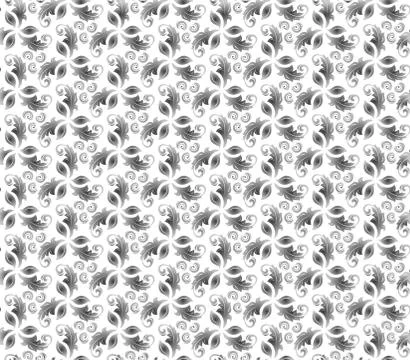 Floral Fine Seamless Vector Pattern Stock Illustration