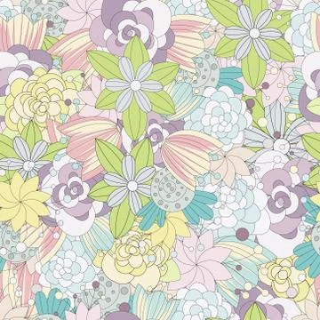 Floral flowers seamless pattern, background Stock Illustration