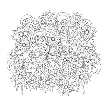 Floral folk composition Stock Illustration