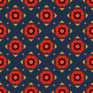 Floral Folk Design Seamless Background Pattern Stock Illustration