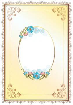Floral frame and border one Stock Illustration