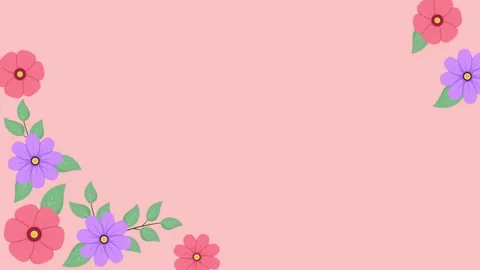 Floral frame animation on pink background Stock Footage 279834019