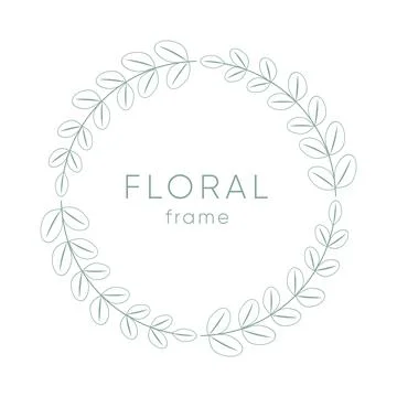 Floral frame background with green branches Stock Illustration