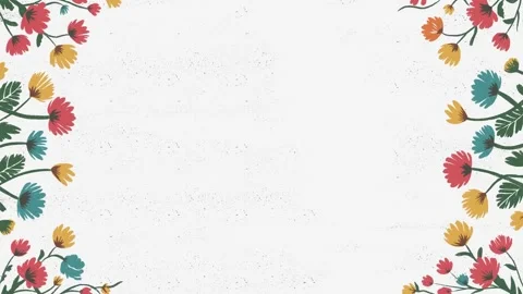 Floral frame background hand-drawn animation Stock Footage 296366010