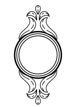Floral frame in baroque style. Decorative curling plant. Stock Illustration