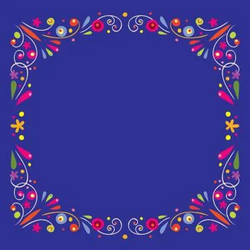 Floral frame border Stock Illustration