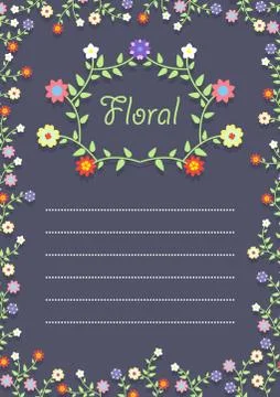 Floral Frame on a card Stock Illustration