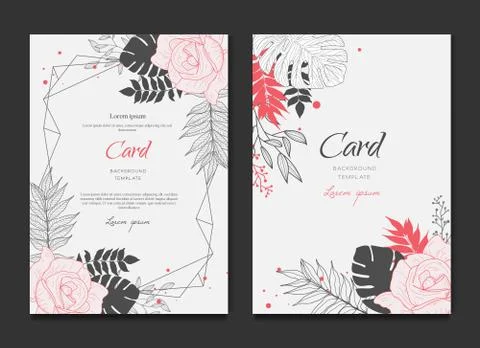 Floral Frame Card Wedding Invitation Stock Illustration