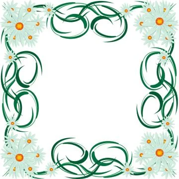  floral frame with daisies. Stock Illustration