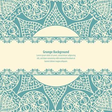 Floral frame with decorative elements. Illustrazione stock