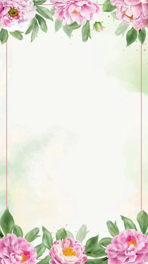 Floral Frame Design for Invitations and Greetings. Video stock 320753237