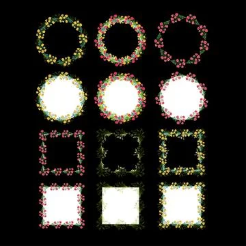 Floral frame elements. Vector illustration. Illustrazione stock