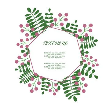Floral frame for event invitations and congratulations. Save the date. Stock Illustration