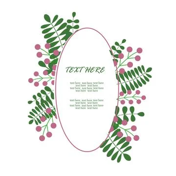 Floral frame for event invitations and congratulations. Save the date. Stock Illustration