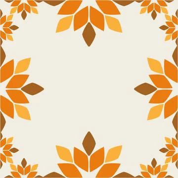 Floral frame with floral element Stock Illustration