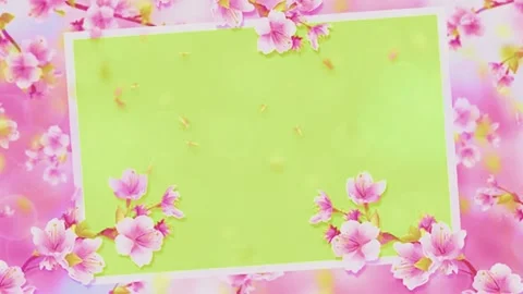 Floral frame green screen 3d animated video, animated intro design Stock Footage 299541697