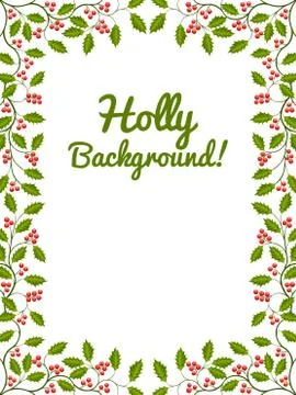 Floral frame with holly Stock Illustration