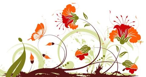 Floral frame Stock Illustration