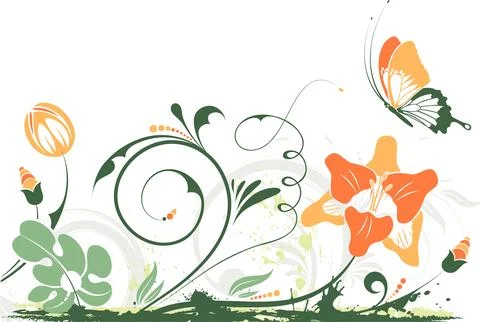 Floral frame Stock Illustration