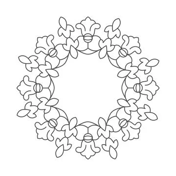Floral frame, lace pattern, stamp or stencil for scrapbooking and decorative Stock Illustration