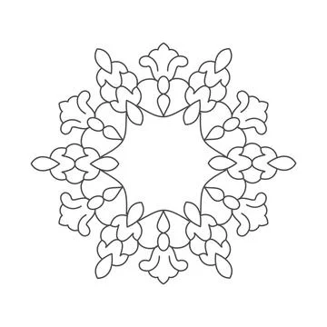 Floral frame, lace pattern, stamp or stencil for scrapbooking and decorative Stock Illustration