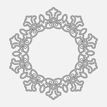 Floral frame, lace pattern, stamp or stencil for scrapbooking and decorative Stock Illustration