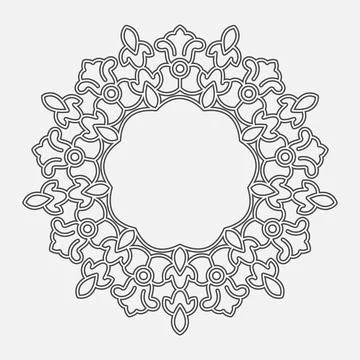 Floral frame, lace pattern, stamp or stencil for scrapbooking and decorative Stock Illustration