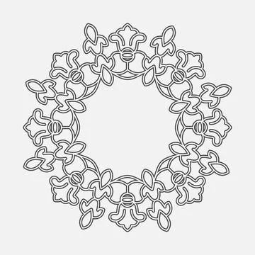 Floral frame, lace pattern, stamp or stencil for scrapbooking and decorative Stock Illustration