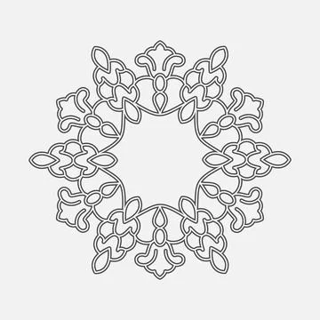 Floral frame, lace pattern, stamp or stencil for scrapbooking and decorative Stock Illustration