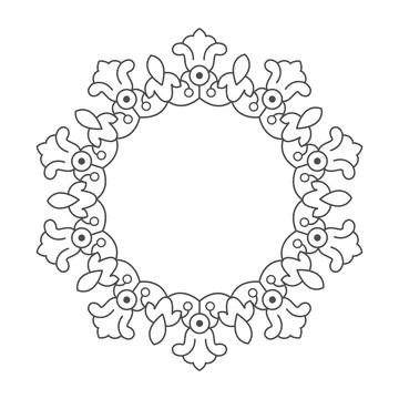 Floral frame, lace pattern, stamp or stencil for scrapbooking and decorative Stock Illustration