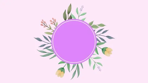 Floral frame with oval animation Stock Footage 280777715