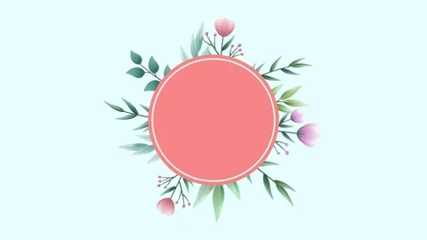 Floral frame with oval animation Stock Footage 280777721