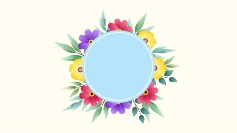 Floral frame with oval animation Stock Footage 280777752