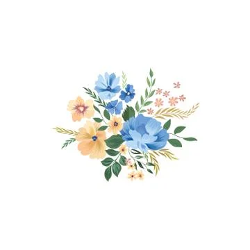 Floral frame pattern. Flower bouquet background. Greeting card d Stock Illustration