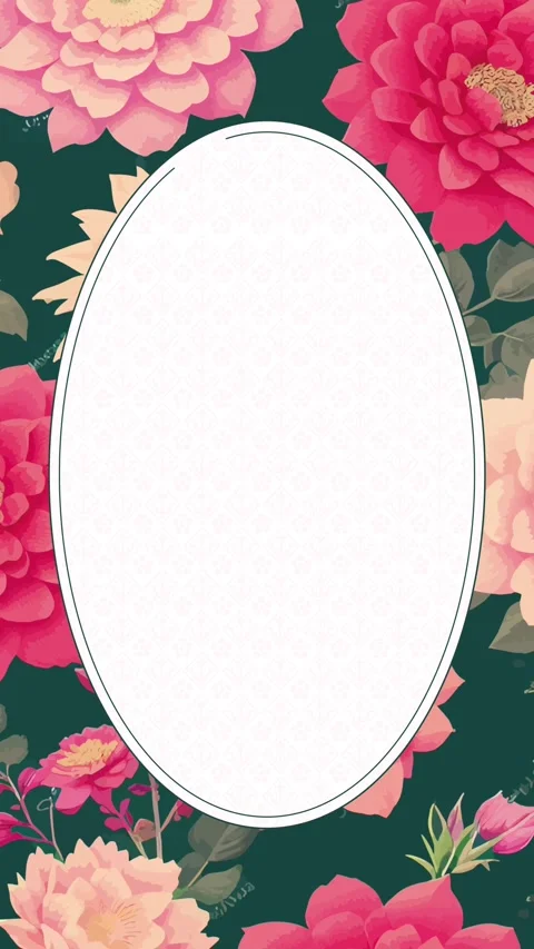 Floral Frame for Personalized Invitations and Greetings. Stock Footage 320753399