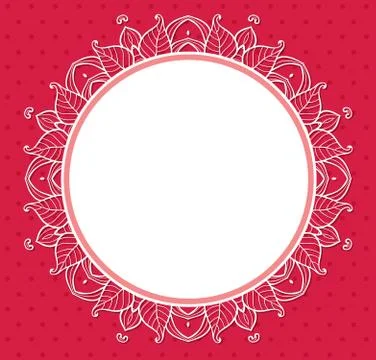 Floral frame on a red background Stock Illustration