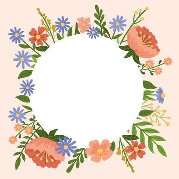 Floral frame with space for text Stock Illustration